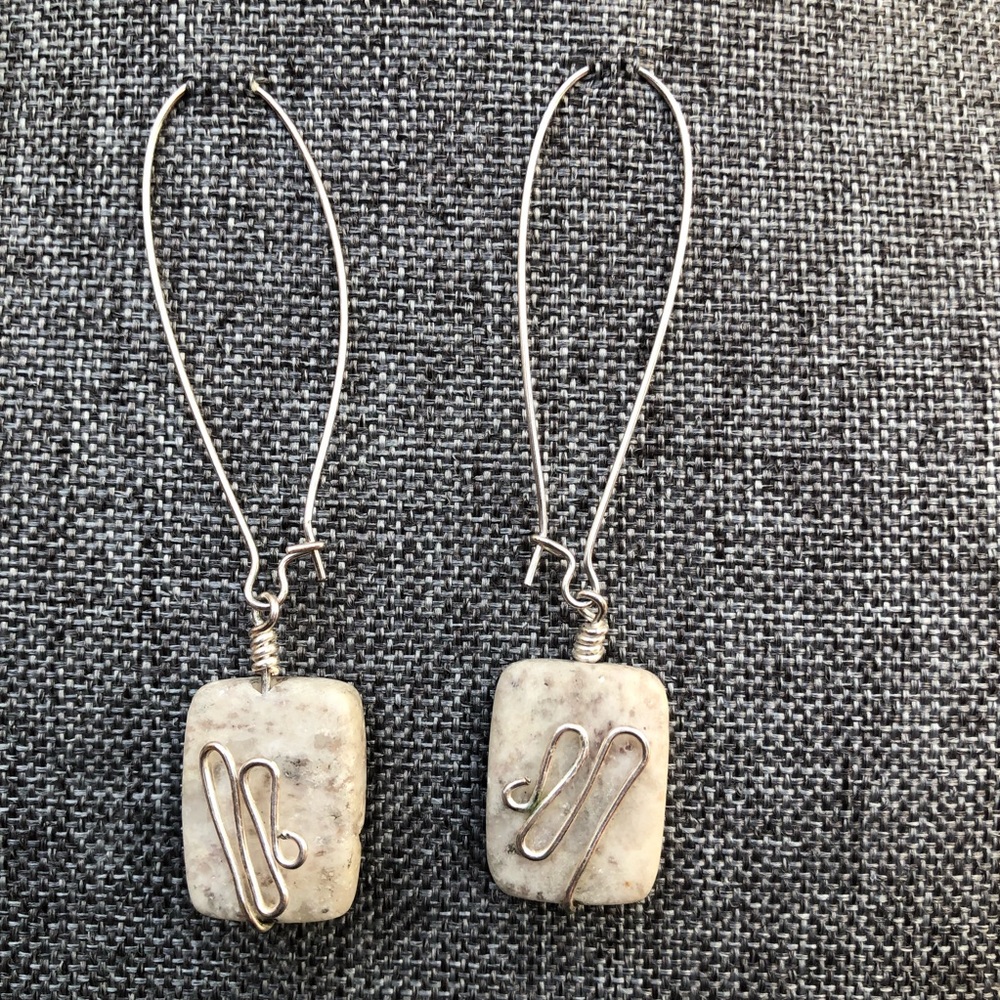 White earrings